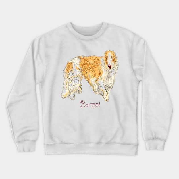 Borzoi or Russian Crewneck Sweatshirt by kavalenkava